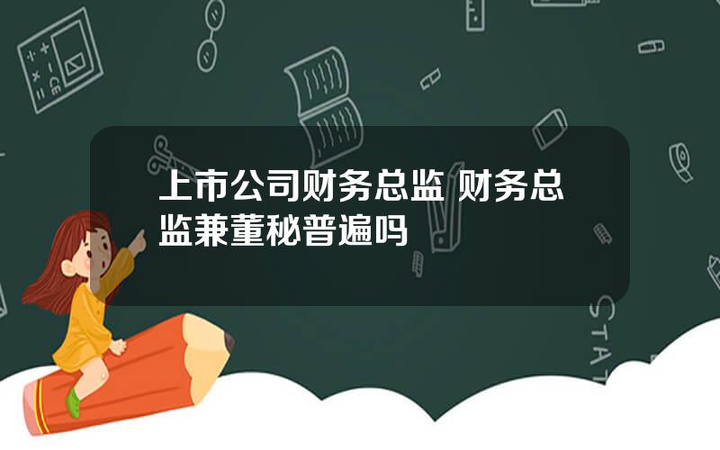 上市公司财务总监 财务总监兼董秘普遍吗